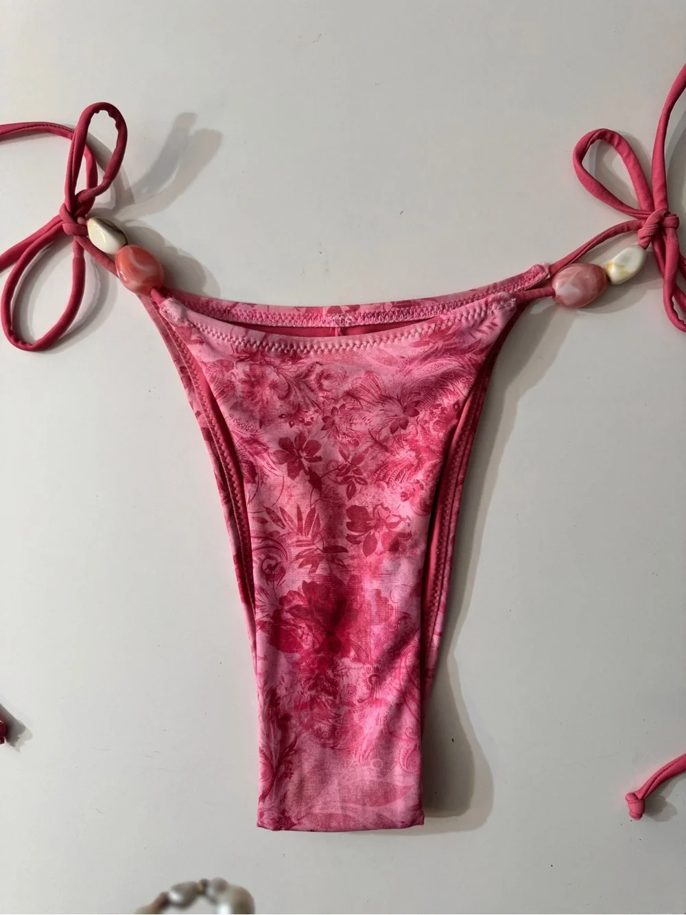 PEPPERMAYO Pink Floral Tie-String Bikini Set with Sarong - Picture 4 of 6